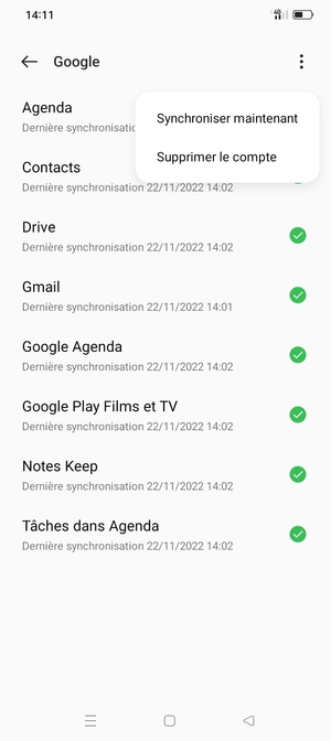 Sélectionnez Synchroniser maintenant