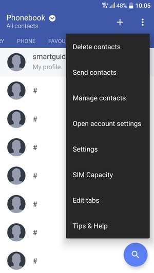Select Manage contacts