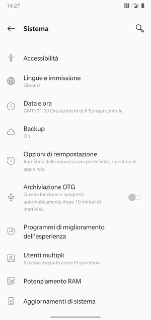 Seleziona Aggiornamenti di sistema