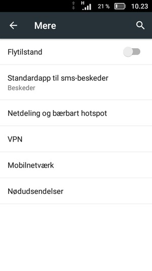 Vælg Mobilnetværk