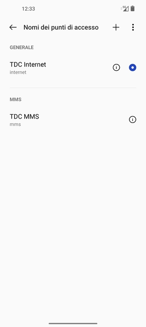 Seleziona il tasto Menu