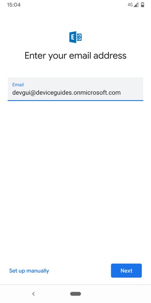 Enter your Email address and select Set up manually