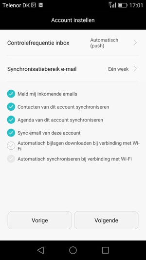 Selecteer Volgende
