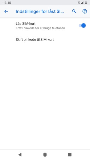 Vælg Skift pinkode til SIM-kort