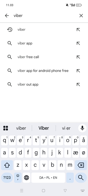 Indtast navnet på appen og vælg Søg