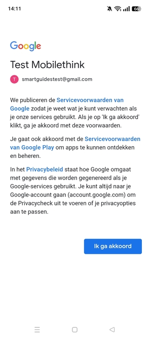 Selecteer Ik ga akkoord