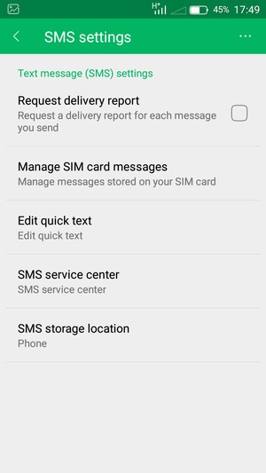 Select SMS service center