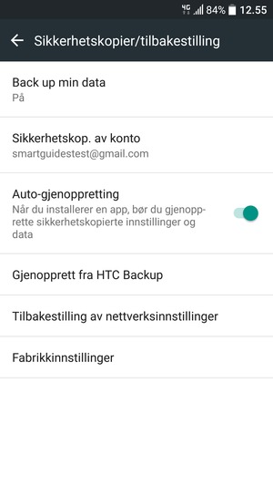 Velg Sikkerhetskop. av konto