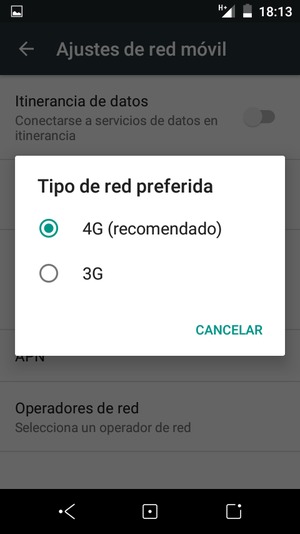 Seleccione la opción deseada