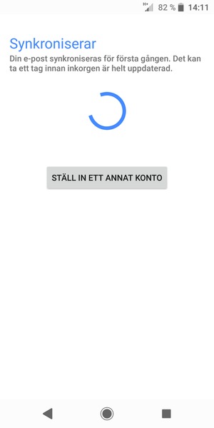 Vänta på att synkroniseringprocessen avslutas