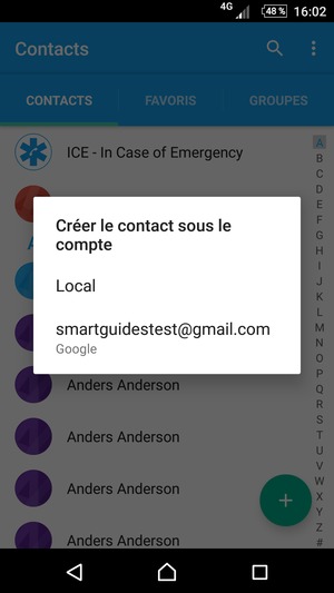 Sélectionnez votre compte Google