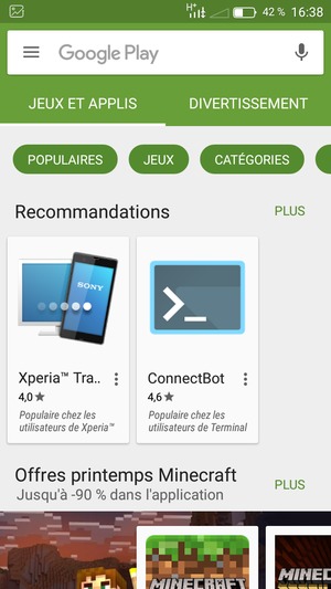 Sélectionnez la barre de Recherche