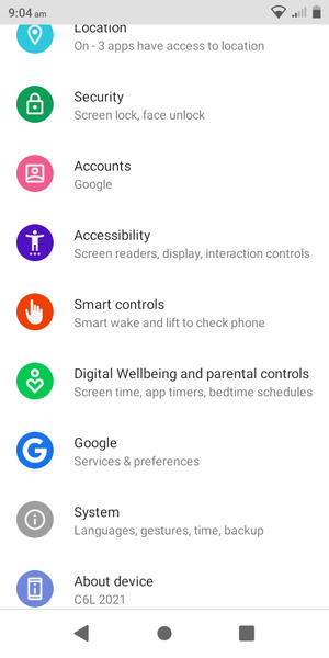 Scroll to and select System