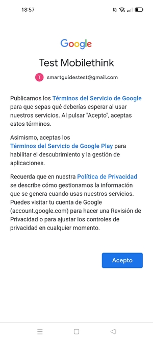 Seleccione Acepto