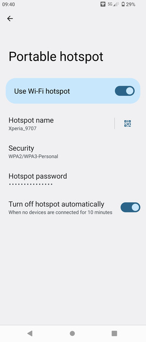 Your phone is now set up for use as a modem