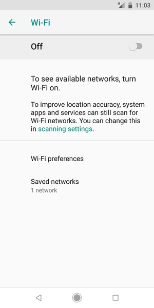 Turn on Wi-Fi