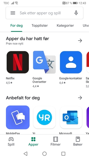 Velg søkefelt