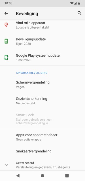 Scroll naar en selecteer Simkaartvergrendeling