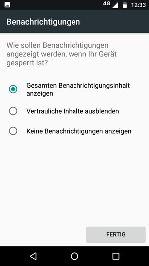 Wählen Sie die gewünschte Option und wählen Sie FERTIG