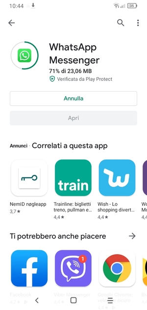 Attendi il completamento del processo di installazione