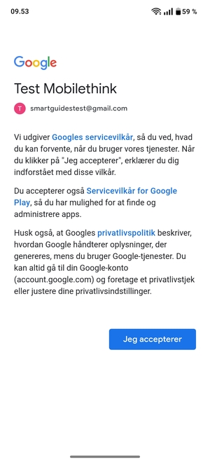 Vælg Jeg accepterer