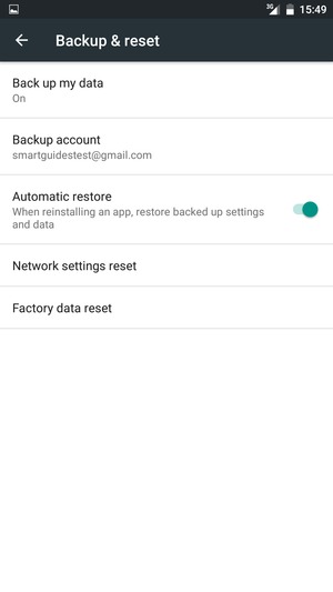 Return to the Backup & reset menu and select Backup account