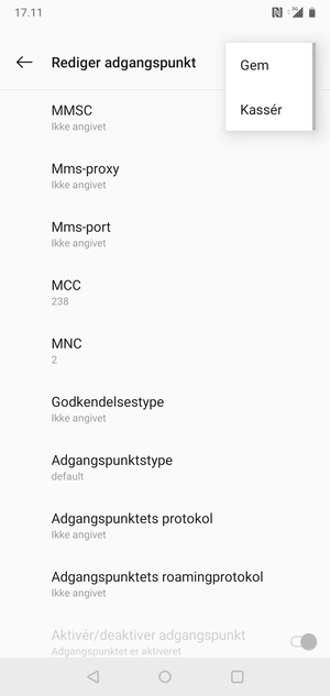 Vælg Gem