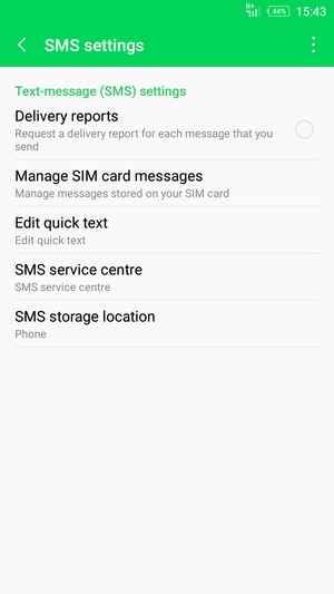 Select SMS service centre