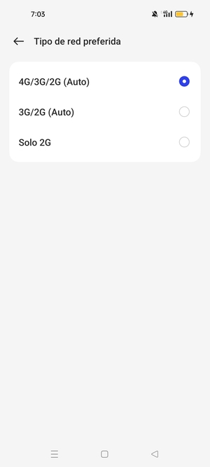 Seleccione la opción deseada