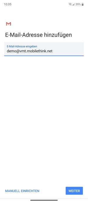 Geben Sie Ihre E-Mail-Adresse ein und wählen Sie WEITER