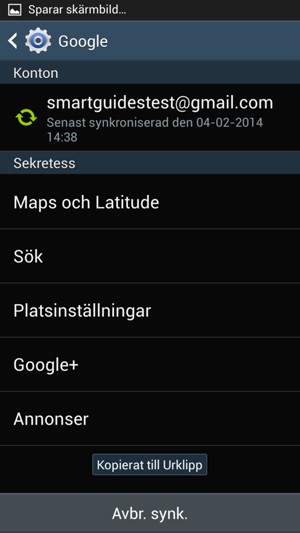 Tryck på ditt konto