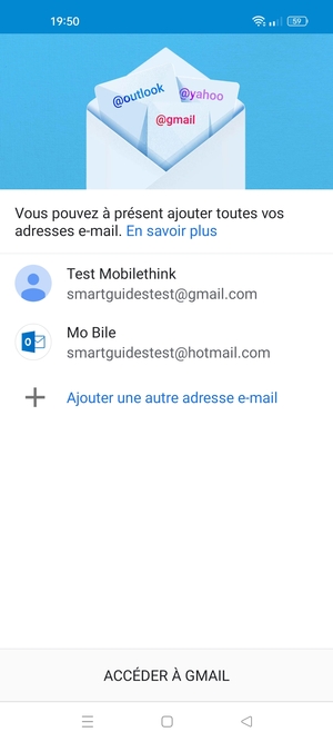 Sélectionnez ACCÉDER À GMAIL