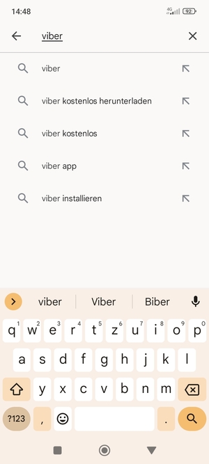 Geben Sie den Namen der App ein und wählen Sie Suchen