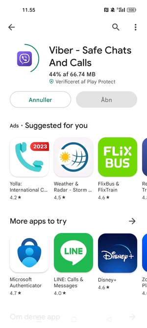 Afvent at installeringen er afsluttet