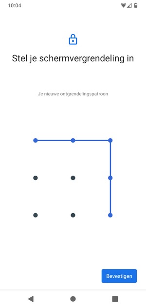 Teken het ontgrendelingspatroon nogmaals en selecteer Bevestigen
