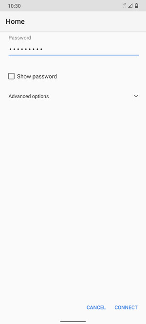 Enter the Wi-Fi password and select CONNECT