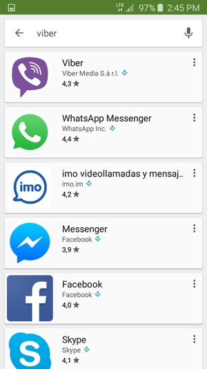 Seleccione la aplicación