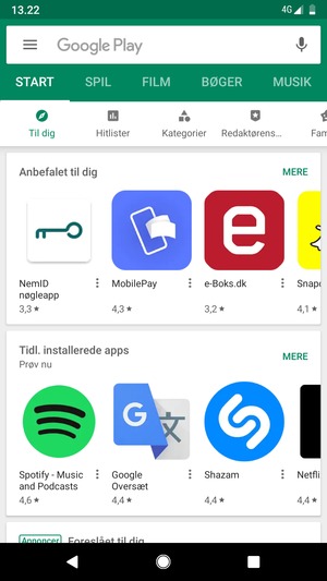 Vælg søgefeltet