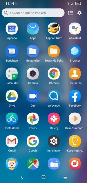 Scroll naar en selecteer Instellingen