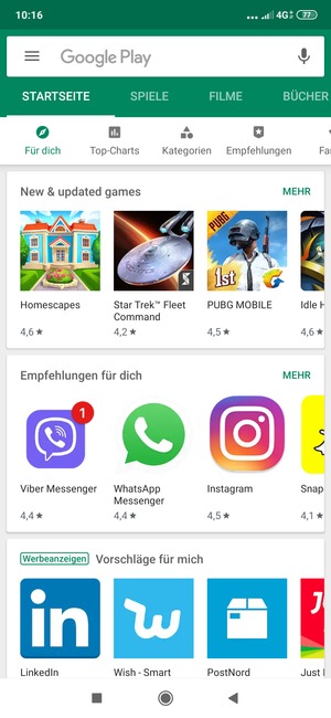 Wählen Sie die Suchleiste