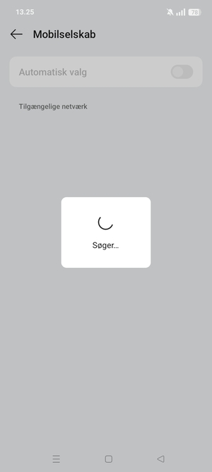 Afvent at søgningen er afsluttet