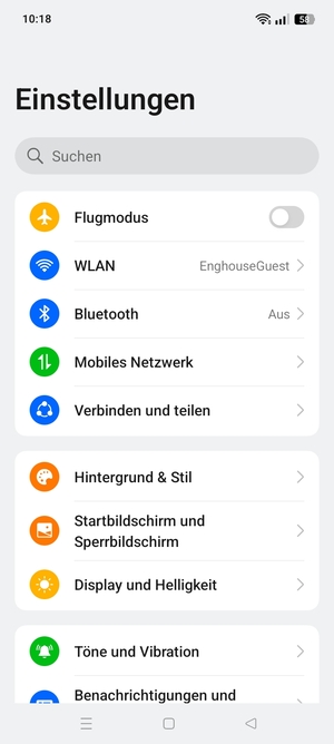 Wählen Sie Mobiles Netzwerk