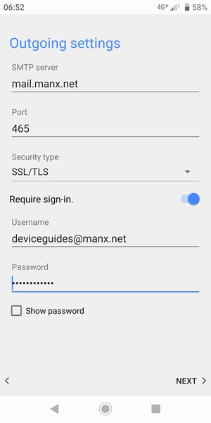 Enter Port and select NEXT