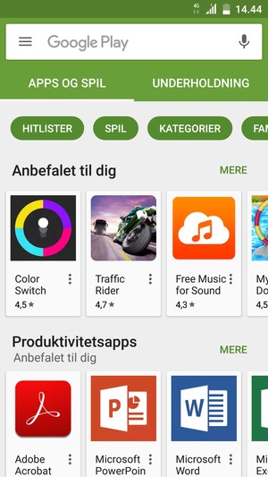 Vælg søgefeltet