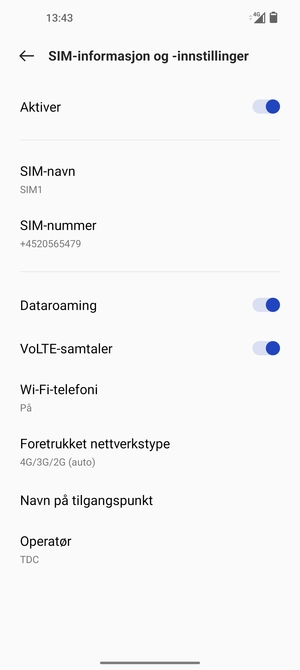 Slå Dataroaming på eller av