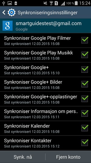 Forsikre deg om at Synkroniser Kontaker er valgt