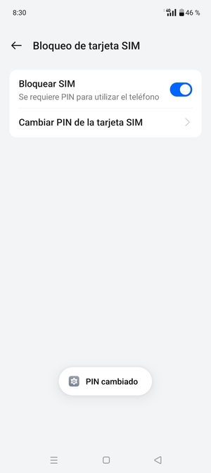Su PIN de la tarjeta SIM ha sido cambiado