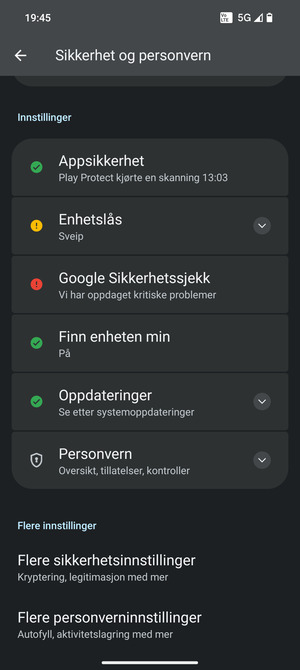 Bla til og velg Flere sikkerhetsinnstillinger
