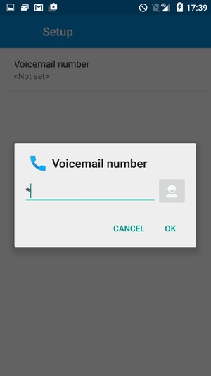 Enter the Voicemail number and select OK