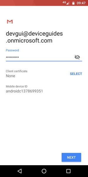 Enter your password and select NEXT